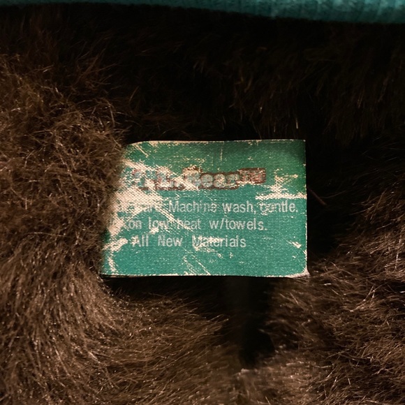 LL Bean Plush Brown Teddy Bear Vintage Sweatshirt Jacket Blue Toy - Picture 5 of 7